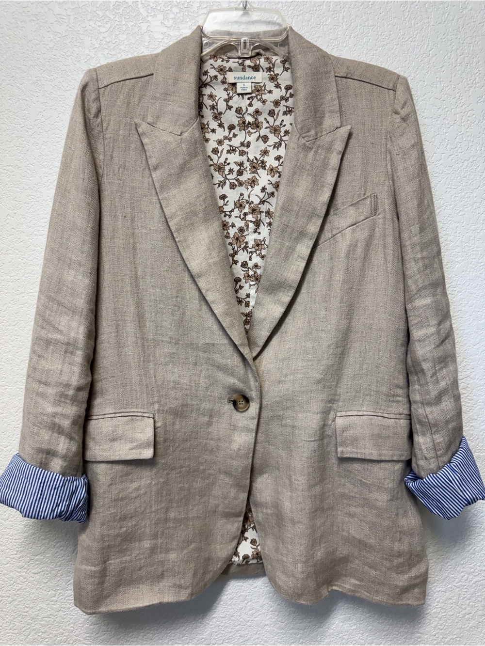Sundance Linen Blend Beige Blazer